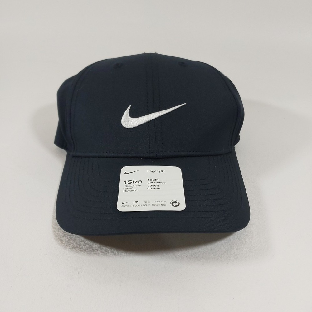 NIKE Legacy91 UNISEX YOUTH Dri-Fit Swoosh Logo Strapback Baseball Hat Cap
